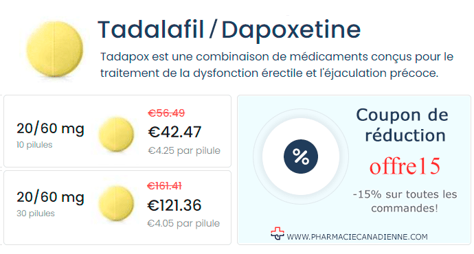 Tadapox : association tadalafil et dapoxétine